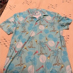 Chubbies Light Blue Tropical Golf Print Shirt